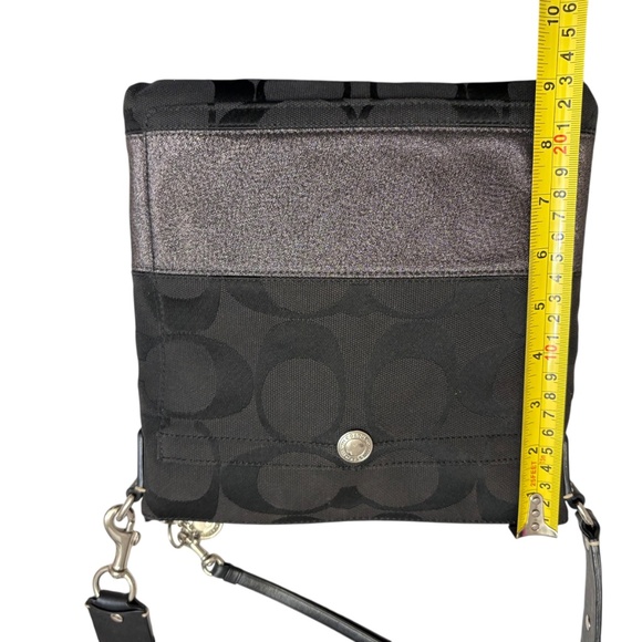 Coach vintage y2k 10127 black striped signature messenger bag - Picture 3 of 10